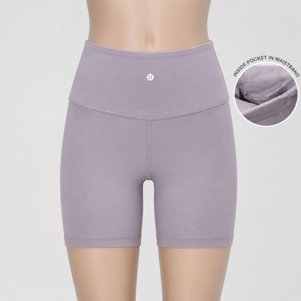 Lululemon Women’s Light Purple High‑Rise Shorts Sz Small 2/4 Inside Waist Pocket